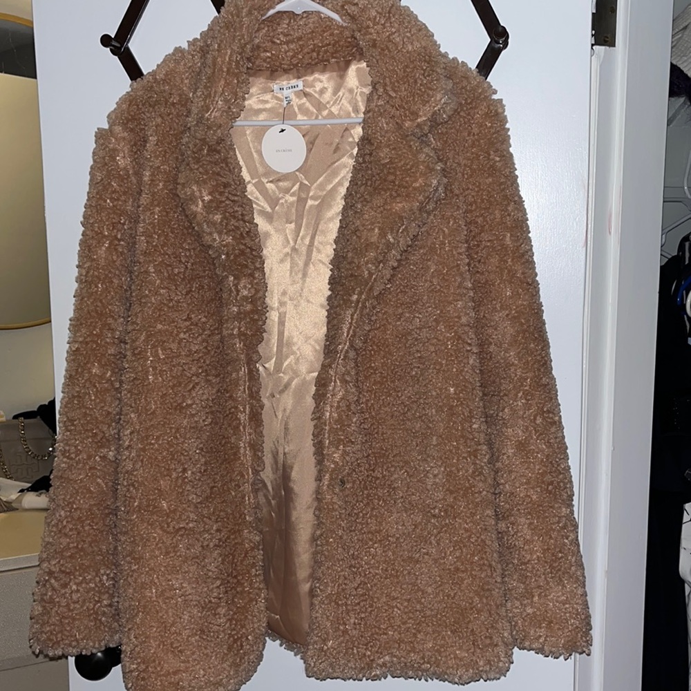 Light mauve pink teddy jacket